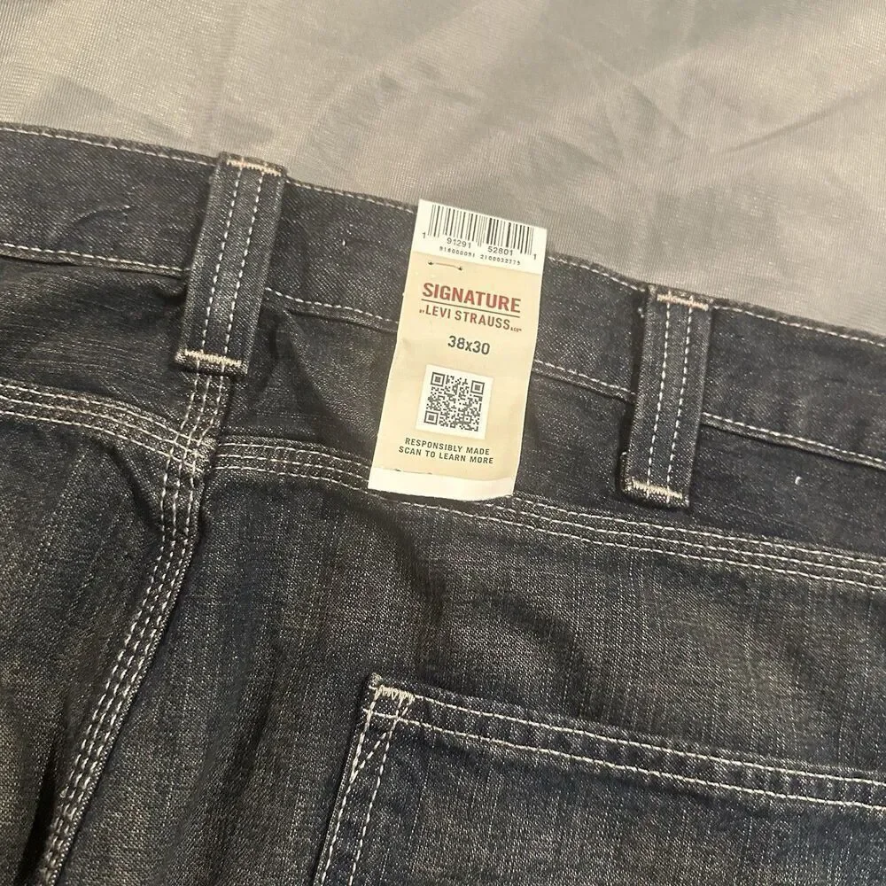 Levis Jeans Mens 38x30 Signature Strauss Carpenter Dark Wash Workwear Relaxed